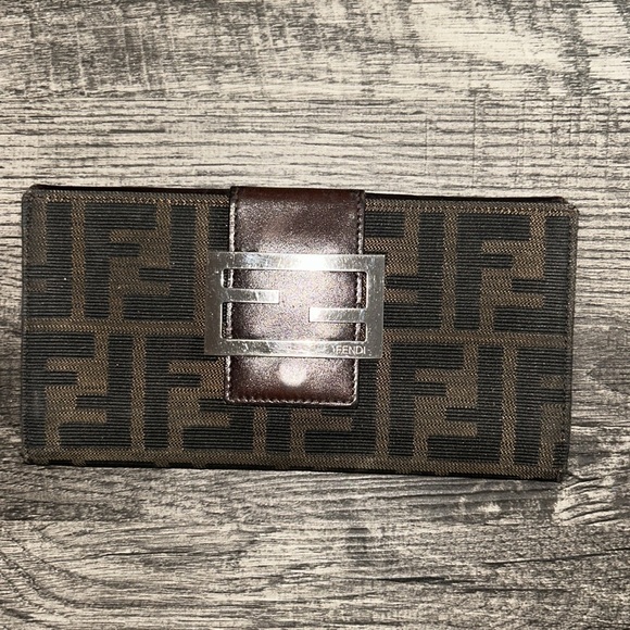 FENDI Zucca Canvas/Leather Bi-fold Long Wallet - Picture 4 of 12